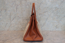 画像をギャラリービューアに読み込む, HERMES/エルメス バーキン35 バレニア/トワルアッシュ フィセル/パプリカ/フォーブ □R刻印 ハンドバッグ 800010006