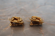 Load image into Gallery viewer, CHANEL CC mark round earring Gold plate Gold Earring 700080089