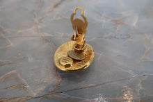 Load image into Gallery viewer, CHANEL CC mark round earring Gold plate Gold Earring 700080089