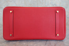將圖片載入圖庫檢視器 HERMES/エルメス バーキン35 ヴォーエプソン ルージュカザック □R刻印 ハンドバッグ 800050086