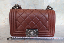 Load image into Gallery viewer, CHANEL Mini LeBOY CHANEL chain shoulder bag Lambskin Brown/Silver hadware Shoulder bag 700120025