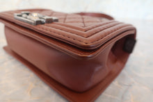 Load image into Gallery viewer, CHANEL Mini LeBOY CHANEL chain shoulder bag Lambskin Brown/Silver hadware Shoulder bag 700120025