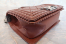 Load image into Gallery viewer, CHANEL Mini LeBOY CHANEL chain shoulder bag Lambskin Brown/Silver hadware Shoulder bag 700120025