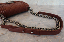 Load image into Gallery viewer, CHANEL Mini LeBOY CHANEL chain shoulder bag Lambskin Brown/Silver hadware Shoulder bag 700120025