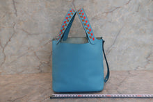 画像をギャラリービューアに読み込む, HERMES/エルメス ピコタンロックPMトレサージュ ヴォーエプソン ブルーノール/ゴールド/ルージュクー Y刻印 ハンドバッグ 800010008