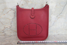 Load image into Gallery viewer, HERMES  EVELYNE TPM Epsom leather Rouge Grenet X Engraving Shoulder bag 700030289