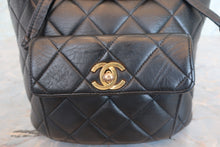 Load image into Gallery viewer, CHANEL Matelasse chain back pack Lambskin Black/Gold hadware Back pack 700080063