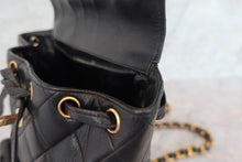 Load image into Gallery viewer, CHANEL Matelasse chain back pack Lambskin Black/Gold hadware Back pack 700080063