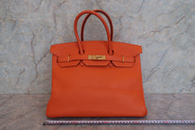 画像をギャラリービューアに読み込む, HERMES/エルメス バーキン35 トゴ オレンジ □E刻印 ハンドバッグ 800010047