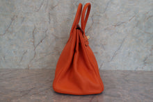 画像をギャラリービューアに読み込む, HERMES/エルメス バーキン35 トゴ オレンジ □E刻印 ハンドバッグ 800010047