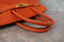 画像をギャラリービューアに読み込む, HERMES/エルメス バーキン35 トゴ オレンジ □E刻印 ハンドバッグ 800010047