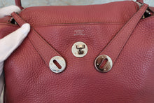 Load image into Gallery viewer, HERMES LINDY 30 Clemence leather Bois de rose □O Engraving Shoulder bag 700090129