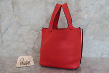 Load image into Gallery viewer, HERMES PICOTIN LOCK PM Clemence leather Rouge de Coeur Y Engraving Hand bag 700080114