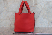 Load image into Gallery viewer, HERMES PICOTIN LOCK PM Clemence leather Rouge de Coeur Y Engraving Hand bag 700080114