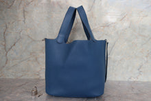Load image into Gallery viewer, HERMES PICOTIN LOCK MM Clemence leather Blue thalassa X Engraving Hand bag 700120035