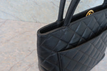 画像をギャラリービューアに読み込む, CHANEL/シャネル 復刻トート キャビアスキン ブラック/ゴールド金具 トートバッグ 800030148