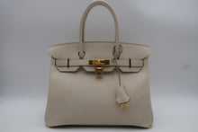 Load image into Gallery viewer, HERMES BIRKIN 30 Epsom leather Craie T Engraving Hand bag 800100002