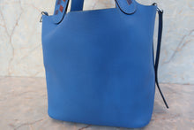 Load image into Gallery viewer, HERMES PICOTIN LOCK PM Tressage Epsom leather Blue zellige/Blue encre/Rouge H C Engraving Hand bag 700090139