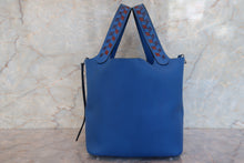 Load image into Gallery viewer, HERMES PICOTIN LOCK PM Tressage Epsom leather Blue zellige/Blue encre/Rouge H C Engraving Hand bag 700090139