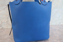 Load image into Gallery viewer, HERMES PICOTIN LOCK PM Tressage Epsom leather Blue zellige/Blue encre/Rouge H C Engraving Hand bag 700090139