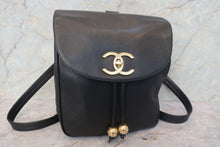 Load image into Gallery viewer, CHANEL CC Chain back pack Caviar skin Black/Gold hadware Back pack 700120041