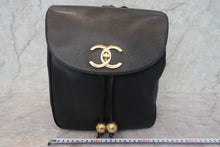 Load image into Gallery viewer, CHANEL CC Chain back pack Caviar skin Black/Gold hadware Back pack 700120041