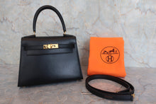 Load image into Gallery viewer, HERMES MINI KELLY 20 Box carf leather Black □A Engraving Shoulder bag 800060207