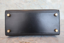 Load image into Gallery viewer, HERMES MINI KELLY 20 Box carf leather Black □A Engraving Shoulder bag 800060207