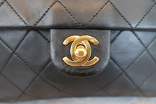Load image into Gallery viewer, CHANEL Mini Matelasse single flap chain shoulder bag Lambskin Black/Gold hadware Shoulder bag 800020110