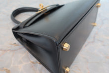 Load image into Gallery viewer, HERMES MINI KELLY 20 Box carf leather Black □A Engraving Shoulder bag 800060207