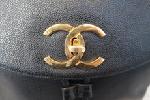 Load image into Gallery viewer, CHANEL CC Chain back pack Caviar skin Black/Gold hadware Back pack 700120041