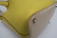 Load image into Gallery viewer, HERMES PICOTIN LOCK CASAQUE PM Clemence leather Lime/Nata Y Engraving Hand bag 800090200