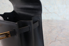 Load image into Gallery viewer, HERMES MINI KELLY 20 Box carf leather Black □A Engraving Shoulder bag 800060207