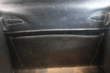 Load image into Gallery viewer, HERMES MINI KELLY 20 Box carf leather Black □A Engraving Shoulder bag 800060207