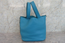 Load image into Gallery viewer, HERMES PICOTIN LOCK GM Clemence leather Turquoise blue □R Engraving Hand bag 700040040