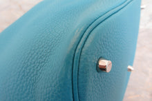 Load image into Gallery viewer, HERMES PICOTIN LOCK GM Clemence leather Turquoise blue □R Engraving Hand bag 700040040