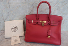 Load image into Gallery viewer, HERMES BIRKIN 35 Togo leather Rouge garance □N Engraving Hand bag 700090135