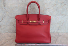 Load image into Gallery viewer, HERMES BIRKIN 35 Togo leather Rouge garance □N Engraving Hand bag 700090135