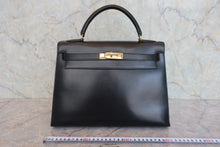 将图片加载到图库查看器,HERMES KELLY 32 Box carf leather Black ○W刻印 Shoulder bag 800080014