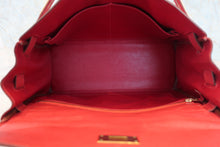 将图片加载到图库查看器,HERMES KELLY 32 Graine Couchevel leather Rouge vif 〇X刻印 Shoulder bag 800050067
