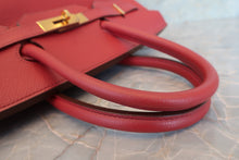 Load image into Gallery viewer, HERMES BIRKIN 35 Togo leather Rouge garance □N Engraving Hand bag 700090135