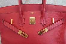 Load image into Gallery viewer, HERMES BIRKIN 35 Togo leather Rouge garance □N Engraving Hand bag 700090135