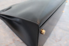将图片加载到图库查看器,HERMES KELLY 32 Box carf leather Black ○W刻印 Shoulder bag 800080014