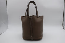 将图片加载到图库查看器,HERMES PICOTIN LOCK MM Clemence leather Etoupe gray U刻印 Hand bag 800090247