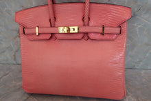 Load image into Gallery viewer, HERMES BIRKIN 25 Lizard Bougainvillier A Engraving Hand bag 600080137
