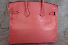 Load image into Gallery viewer, HERMES BIRKIN 25 Lizard Bougainvillier A Engraving Hand bag 600080137