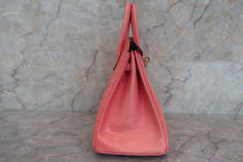 Load image into Gallery viewer, HERMES BIRKIN 25 Lizard Bougainvillier A Engraving Hand bag 600080137