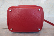 将图片加载到图库查看器,HERMES PICOTIN LOCK PM Clemence leather Rouge garance Hand bag 700100196
