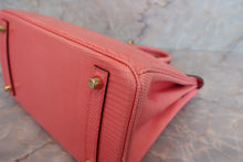 Load image into Gallery viewer, HERMES BIRKIN 25 Lizard Bougainvillier A Engraving Hand bag 600080137