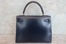 將圖片載入圖庫檢視器 HERMES/エルメス ケリー28 ボックスカーフ ネイビー 〇J刻印 ショルダーバッグ 700090117